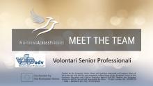 Banner "Meet the Team" with MAB + VSP logo "Volontari Senior Professionali"