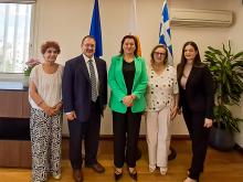 Photo of Cyprus Third Age Observatory representatives (3 people) with the Cypriot minister of education, sports and youth