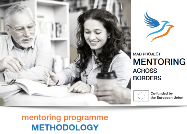 Image of a mentor and mentee with MAB logo and text "Mentoring programme methodology"